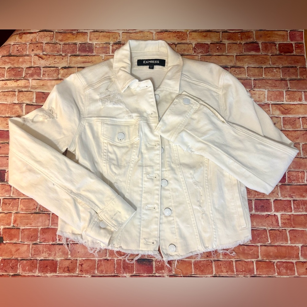 Express White Denim Jacket